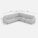 Großes modernes Ecksofa mit 7 Sitzplätzen aus Stoff 288x288cm Yasel 218AG 