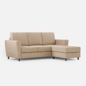 Moderner 3-Sitzer Stoffsofa 212cm mit Fußhocker Yasel 180P 
