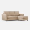 Moderner 3-Sitzer Stoffsofa 212cm mit Fußhocker Yasel 180P 