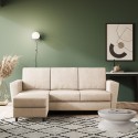 Moderner 3-Sitzer Stoffsofa 212cm mit Fußhocker Yasel 180P 