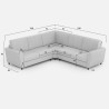 Ecksofa 5-Sitzer 248x248cm aus gepolstertem Stoff Yasel 14AG 