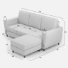 Moderner 3-Sitzer Stoffsofa 212cm mit Fußhocker Yasel 180P 