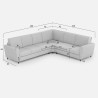 Ecksofa Wohnzimmer 6-Sitzer modern Stoff 288x248cm Yasel 18AG 