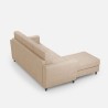 Moderner 3-Sitzer Stoffsofa 212cm mit Fußhocker Yasel 180P 