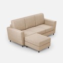 Moderner 3-Sitzer Stoffsofa 212cm mit Fußhocker Yasel 180P 