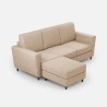 Moderner 3-Sitzer Stoffsofa 212cm mit Fußhocker Yasel 180P 
