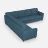 Großes modernes Ecksofa mit 7 Sitzplätzen aus Stoff 288x288cm Yasel 218AG 