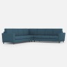 Großes modernes Ecksofa mit 7 Sitzplätzen aus Stoff 288x288cm Yasel 218AG 
