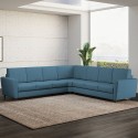 Großes modernes Ecksofa mit 7 Sitzplätzen aus Stoff 288x288cm Yasel 218AG Maße