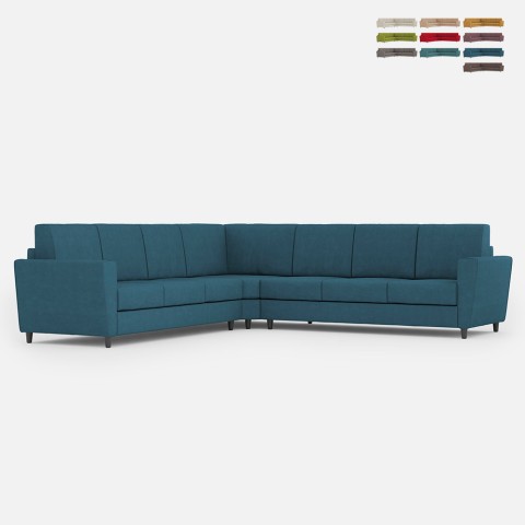 Großes modernes Ecksofa mit 7 Sitzplätzen aus Stoff 288x288cm Yasel 218AG Aktion