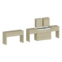 Set: 2 ausziehbare Bänke 66-290 cm für Esstisch Pratika A + B 