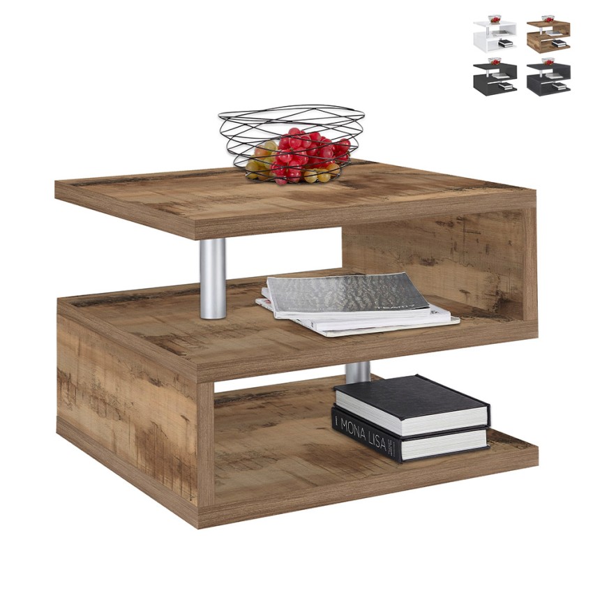 Moderner eleganter Couchtisch mit 2 Ablagen Zeta 55 Verkauf Moderner eleganter Couchtisch mit 2 Ablagen Zeta 55 Verkauf