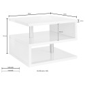 Moderner eleganter Couchtisch mit 2 Ablagen Zeta 55 