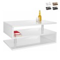 Moderner rechteckiger Couchtisch 90x55cm mit 2 Ablagen Zeta 90 Aktion