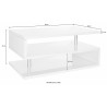 Moderner rechteckiger Couchtisch 90x55cm mit 2 Ablagen Zeta 90 