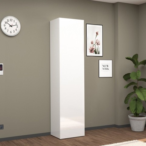 Dory Schuhschrank weiß glänzend mit 1 Tür 45x35x191 cm Aktion