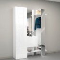 Garderoben-Set mit Schuhschrank, Schrank, Kleiderhaken und 2 Spiegeln Guapa Sales