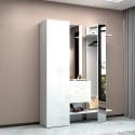 Garderoben-Set mit Schuhschrank, Schrank, Kleiderhaken und 2 Spiegeln Guapa Aktion