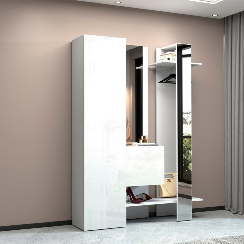 Garderoben-Set mit Schuhschrank, Schrank, Kleiderhaken und 2 Spiegeln Guapa Aktion