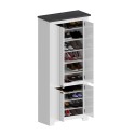 Hillrose Mehrzweck-Schuhschrank, 4 Türen, 84x42x200cm, klassisch weiß Maße