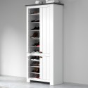 Hillrose Mehrzweck-Schuhschrank, 4 Türen, 84x42x200cm, klassisch weiß 