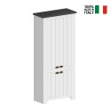 Hillrose Mehrzweck-Schuhschrank, 4 Türen, 84x42x200cm, klassisch weiß Rabatte