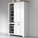Großes weißes Mehrzweck-Schuhschrank Elaisa 114x42x200cm 6 Türen 