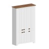 Großes weißes Mehrzweck-Schuhschrank Elaisa 114x42x200cm 6 Türen Lagerbestand