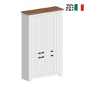 Großes weißes Mehrzweck-Schuhschrank Elaisa 114x42x200cm 6 Türen Rabatte