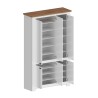 Großes weißes Mehrzweck-Schuhschrank Elaisa 114x42x200cm 6 Türen Modell