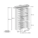 Großes weißes Mehrzweck-Schuhschrank Elaisa 114x42x200cm 6 Türen 