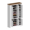 Großes weißes Mehrzweck-Schuhschrank Elaisa 114x42x200cm 6 Türen Maße