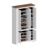 Großes weißes Mehrzweck-Schuhschrank Elaisa 114x42x200cm 6 Türen Maße