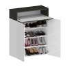 Moderne Schuhregal Weiß 2 Türen 4 Ablagen 76x34x100cm Ayenne Preis