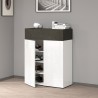 Moderne Schuhregal Weiß 2 Türen 4 Ablagen 76x34x100cm Ayenne Sales