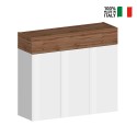 Moderne weiße Schuhschrank Aida, 3 Türen, 8 Fächer, 110x34x100cm Lagerbestand