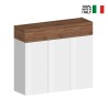 Moderne weiße Schuhschrank Aida, 3 Türen, 8 Fächer, 110x34x100cm Lagerbestand