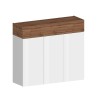 Moderne weiße Schuhschrank Aida, 3 Türen, 8 Fächer, 110x34x100cm Eigenschaften