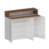 Moderne weiße Schuhschrank Aida, 3 Türen, 8 Fächer, 110x34x100cm Maße