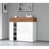 Moderne weiße Schuhschrank Aida, 3 Türen, 8 Fächer, 110x34x100cm Kosten