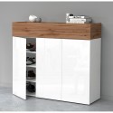 Moderne weiße Schuhschrank Aida, 3 Türen, 8 Fächer, 110x34x100cm Sales