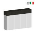 Moderne weiße Schuhschrank 4 Türen 8 Fächer Holz 152x34x100cm Darice Lagerbestand