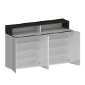 Moderne weiße Schuhschrank 4 Türen 8 Fächer Holz 152x34x100cm Darice Maße