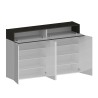 Moderne weiße Schuhschrank 4 Türen 8 Fächer Holz 152x34x100cm Darice Maße