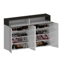 Moderne weiße Schuhschrank 4 Türen 8 Fächer Holz 152x34x100cm Darice Preis
