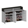 Moderne weiße Schuhschrank 4 Türen 8 Fächer Holz 152x34x100cm Darice Preis