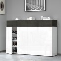 Moderne weiße Schuhschrank 4 Türen 8 Fächer Holz 152x34x100cm Darice Rabatte