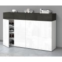 Moderne weiße Schuhschrank 4 Türen 8 Fächer Holz 152x34x100cm Darice Kosten