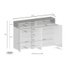 Moderne weiße Schuhschrank 4 Türen 8 Fächer Holz 152x34x100cm Darice 