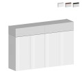 Moderne weiße Schuhschrank 4 Türen 8 Fächer Holz 152x34x100cm Darice Aktion
